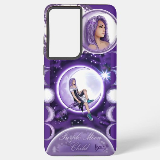 Paarse Moon Child Samsung Galaxy Hoesje (Achterkant)