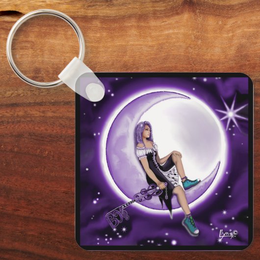 Paarse Moon Child Sleutelhanger (Voorkant)