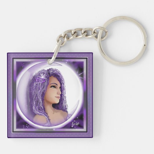 Paarse Moon Child Sleutelhanger (Achterkant)