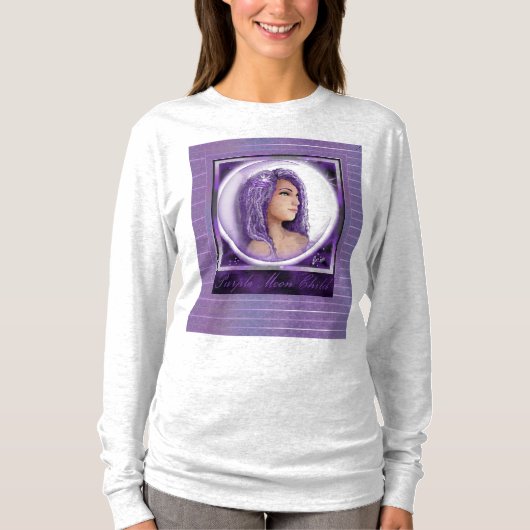 Paarse Moon Child T-Shirt (Voorkant)