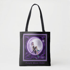 Paarse Moon Child Tote Bag
