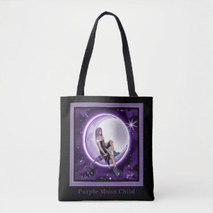 Paarse Moon Child Tote Bag
