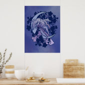 Paarse Moon Goddess Wiccan Triple Moon Symbol Art Poster (Keuken)