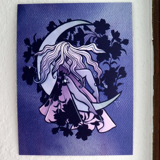 Paarse Moon Goddess Wiccan Triple Moon Symbol Art Poster