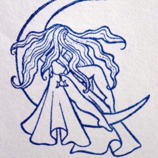 Paarse Moon Goddess Wiccan Triple Moon Symbol Art Rubberstempel