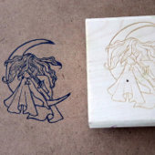 Paarse Moon Goddess Wiccan Triple Moon Symbol Art Rubberstempel