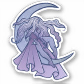 Paarse Moon Goddess Wiccan Triple Moon Symbol Art Sticker (Voorkant)
