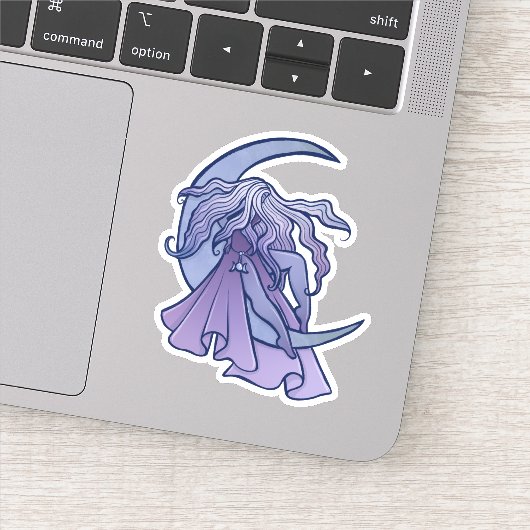 Paarse Moon Goddess Wiccan Triple Moon Symbol Art Sticker (Detail)