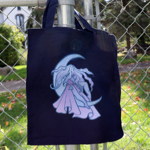 Paarse Moon Goddess Wiccan Triple Moon Symbol Art Tote Bag