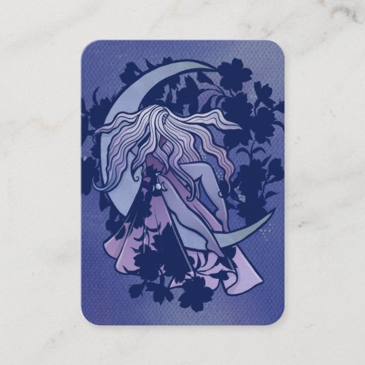 Paarse Moon Goddess Wiccan Triple Moon Symbol Art Visitekaartje (Voorkant)