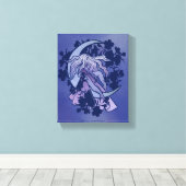 Paarse Moon Goddess Wiccan Triple Moon Symbol Canvas Afdruk (Insitu (Houten vloer))