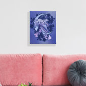 Paarse Moon Goddess Wiccan Triple Moon Symbol Canvas Afdruk (Insitu (Woonkamer))