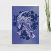 Paarse Moon Goddess Wiccan Triple Moon Symbol Kaart (Voorkant)