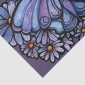 Paarse Moon Moth Daisies Tissuepapier (Detail)