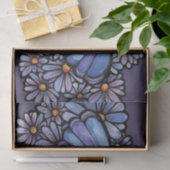 Paarse Moon Moth Daisies Tissuepapier (Geschenk)