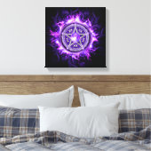 Paarse Moon Pentagram Canvas Afdruk (Insitu (Slaapkamer))