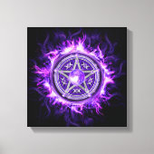 Paarse Moon Pentagram Canvas Afdruk (Voorkant)