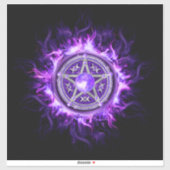 Paarse Moon Pentagram Sticker (Vel)