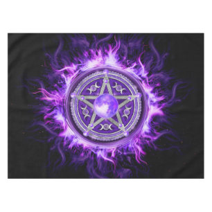 Paarse Moon Pentagram Tafelkleed