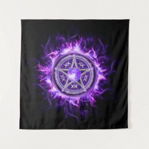 Paarse Moon Pentagram Wandkleed