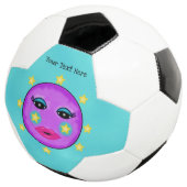 Paarse Moon Yellow Stars Cute Face Voetbal (Drie kwart)