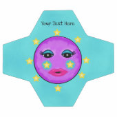 Paarse Moon Yellow Stars Cute Face Voetbal (Enkel)