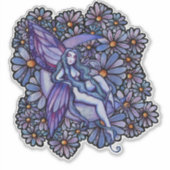 Paarse MoonChild Fairy Moon Child Floral Faeries Sticker (Voorkant)