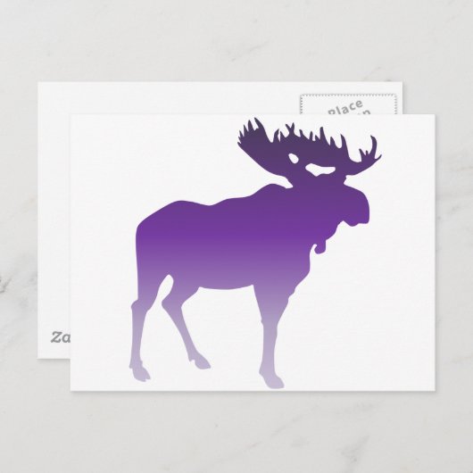 Paarse Moose Briefkaart (Voorkant / Achterkant)