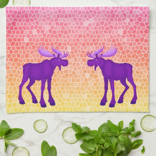 Paarse Moose - keukenhanddoek (Gevouwen)