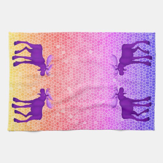 Paarse Moose - keukenhanddoek (Horizontaal)