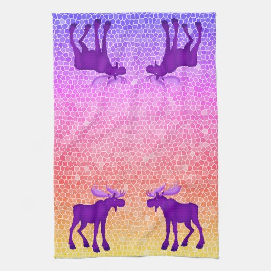 Paarse Moose - keukenhanddoek (Verticaal)