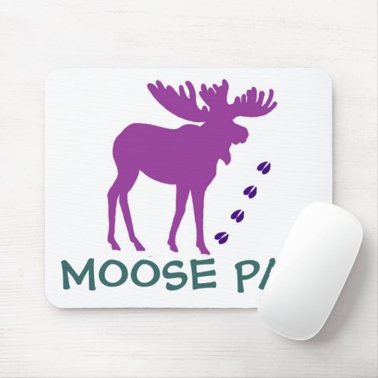 Paarse MOOSE Pad Muismat (Met muis)