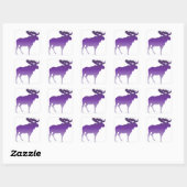 Paarse Moose Vierkante Sticker (Vel)