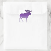 Paarse Moose Vierkante Sticker (Tas)