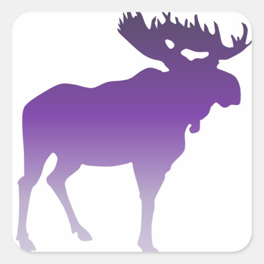 Paarse Moose Vierkante Sticker (Voorkant)