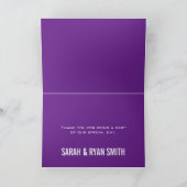 Paarse Moppige Hart Trouw Trouwkaarten Bedankkaart (Binnen)