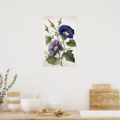 Paarse Morgenrood Bloemen Kunstprint Poster (Keuken)