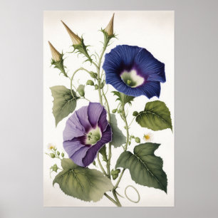 Paarse Morgenrood Bloemen Kunstprint Poster