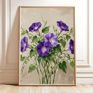 Paarse Morgenroos Abstracte Muur Kunst Print