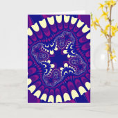 Paarse morning Glory Flower Kaart (Gele Bloem)