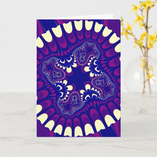 Paarse morning Glory Flower Kaart (Gele Bloem)