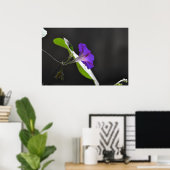 Paarse morning Glory Flower Poster (Thuiskantoor)