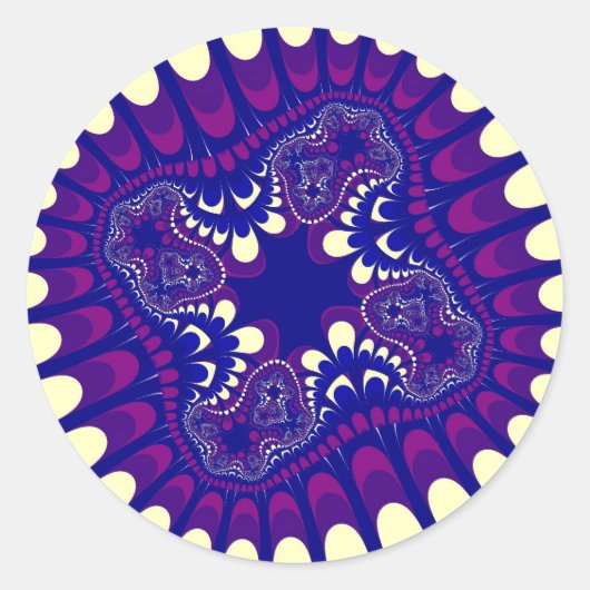 Paarse morning Glory Flower Ronde Sticker (Voorkant)