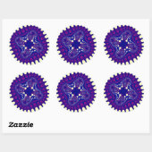 Paarse morning Glory Flower Ronde Sticker (Vel)
