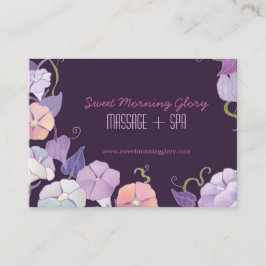 Paarse morning Glory Massage Appointment Card Afsprakenkaartje