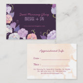 Paarse morning Glory Massage Appointment Card Afsprakenkaartje (Voorkant / Achterkant)