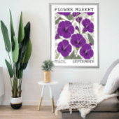 Paarse Morning Glory September Geboorte Bloemenmar Poster