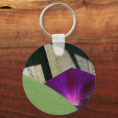 Paarse Morning Glory Sleutelhanger (Voorkant)