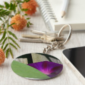 Paarse Morning Glory Sleutelhanger (Zijkant)