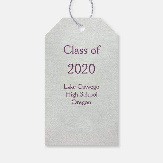 Paarse mortier, diploma Afstuderen Cadeaulabel (Achterkant)